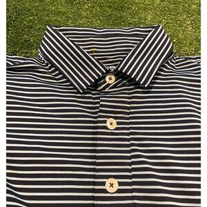Striped Black and White Polo Shirt